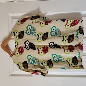 100% silk owl top